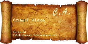 Czumpf Alexa névjegykártya